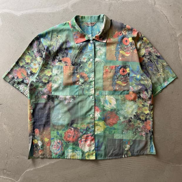 TIME POOR Floral Art Print Polyester Shi