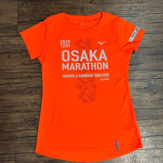 미즈노 MIZUNO 일본판 2019 오사카 마라톤 드라이에어로 기능성반팔