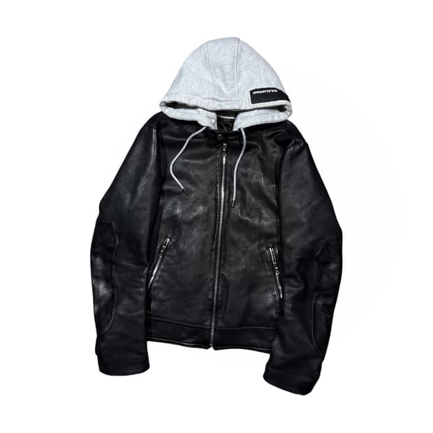 Solid Homme 솔리드옴므 레더패치 후드 레더자켓