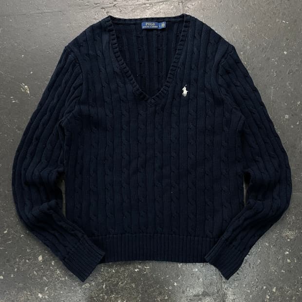 100 폴로 꽈배기 니트