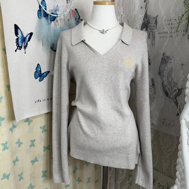 타미힐피거 아이보리 카라 니트