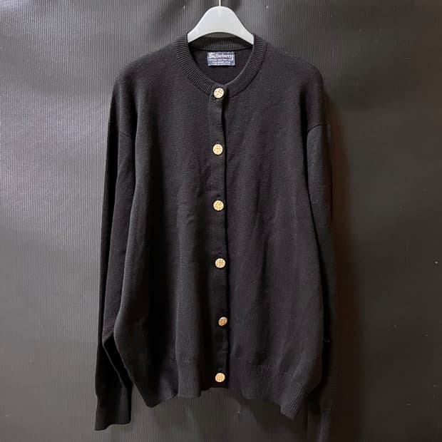 버버리 스코틀랜드 울 금장 버튼 가디건 Ballantyne 메이드