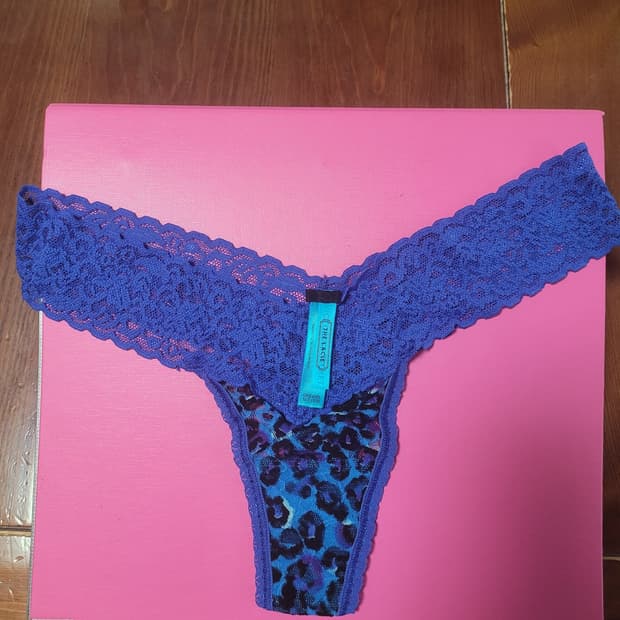 Victoria Secret 블루 레오파드 레이스 티팬티