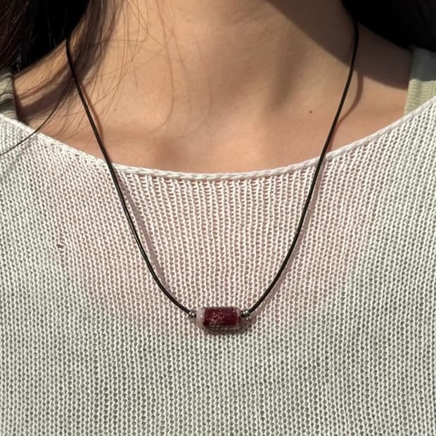 Ceramic Necklace - Blueberry