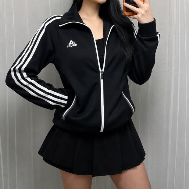 아디다스 블랙 삼선 집업 트랙 자켓