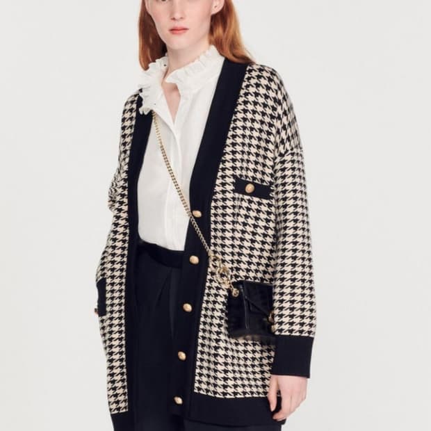 산드로 하운드투스 골드버튼 가디건 1사이즈