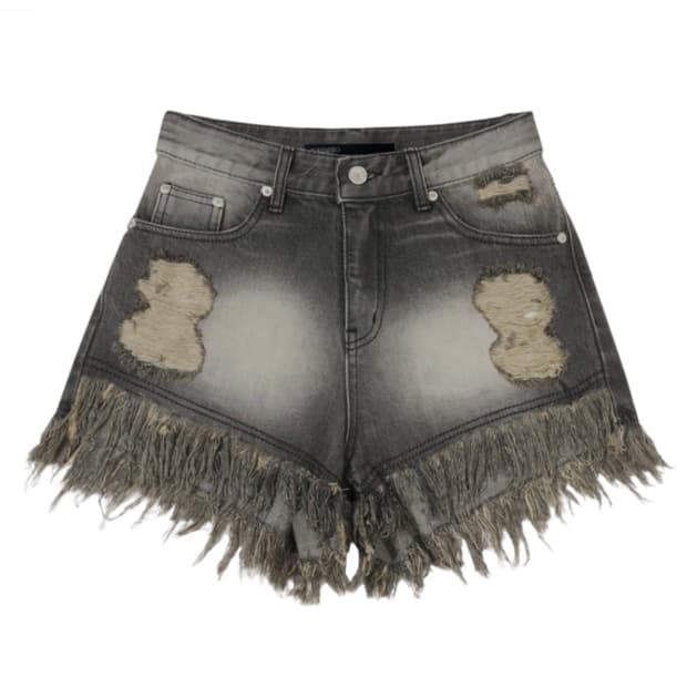 보헤미안서울 23ver damage washing shorts grey