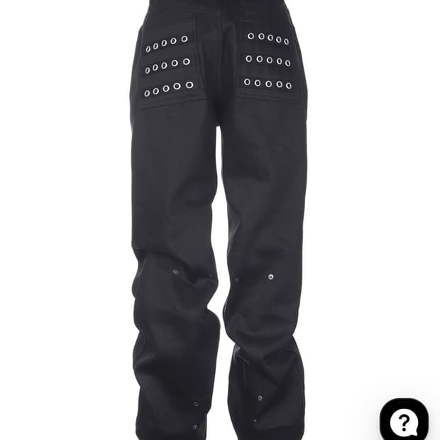 Eyelet Button Black Jeans