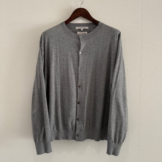 [6]브라운야드 코튼 캐시미어 라운드넥 가디건 그레이