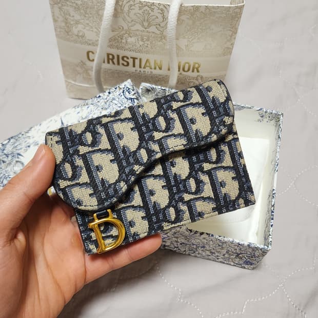 [풀박스]디올 오블리크 새들 카드지갑