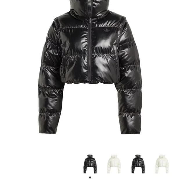 아디다스 패딩 유광 글로시 블랙 숏패딩 무신사 크롭