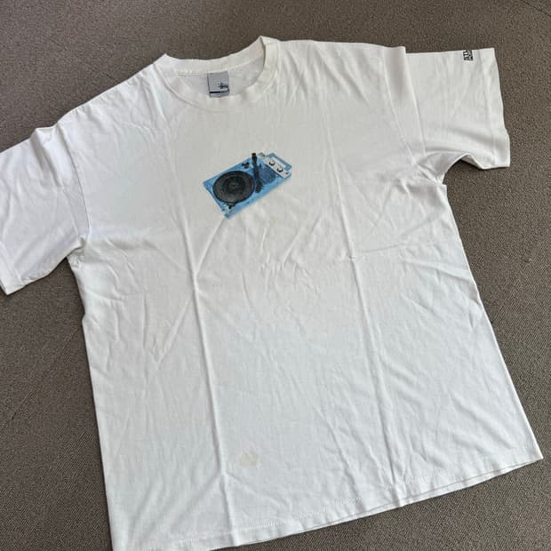 90후-00s stussy LP t shirt