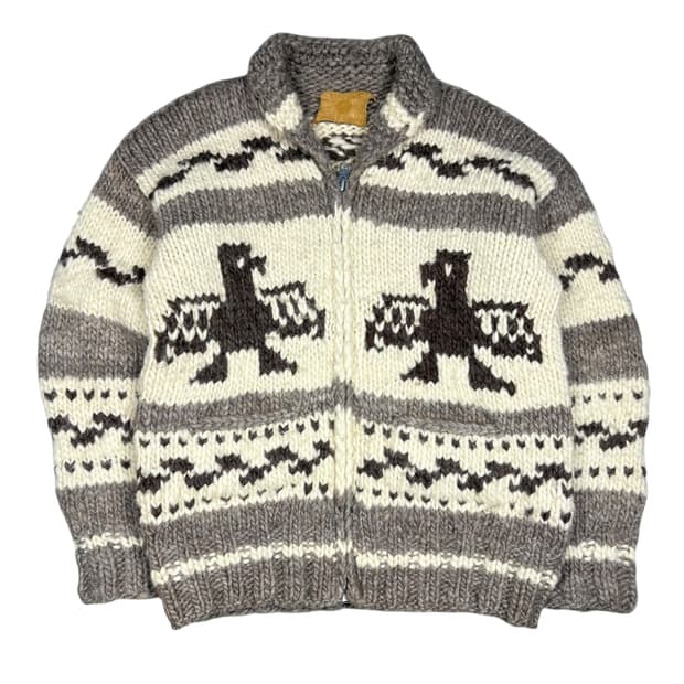 Flyer Hook 썬더버드 패턴 캐나다 코위찬 니트집업