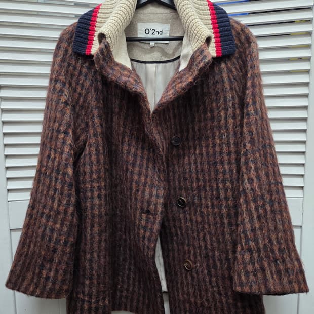 오즈세컨 이태리 울알파카 숄카라 코트