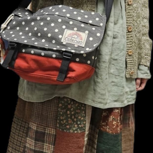 일본 콜맨 빈티지 모리걸 크로스백/땡땡이 도트