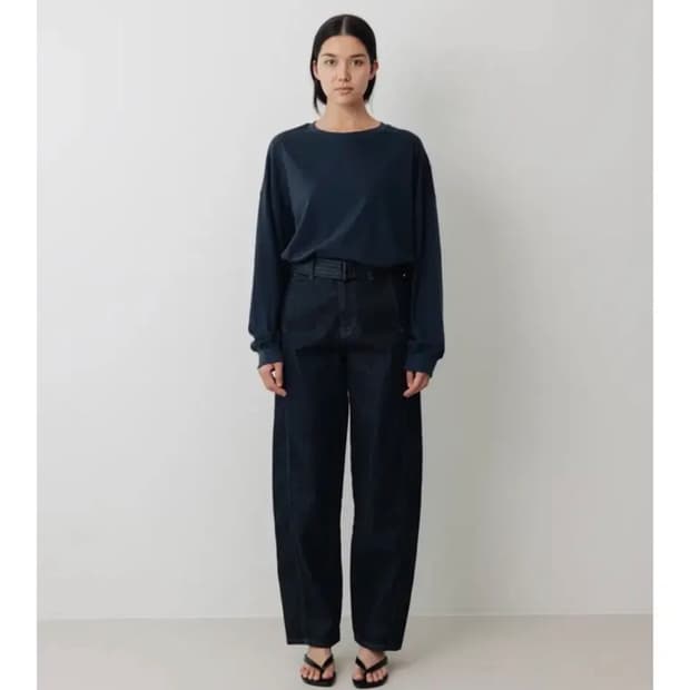 네세서리 르메르 스타일 Belted Non-fade Jeans