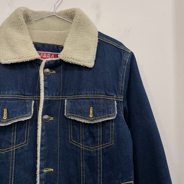 야마 진스 양털 카라 데님 트러커 워크자켓