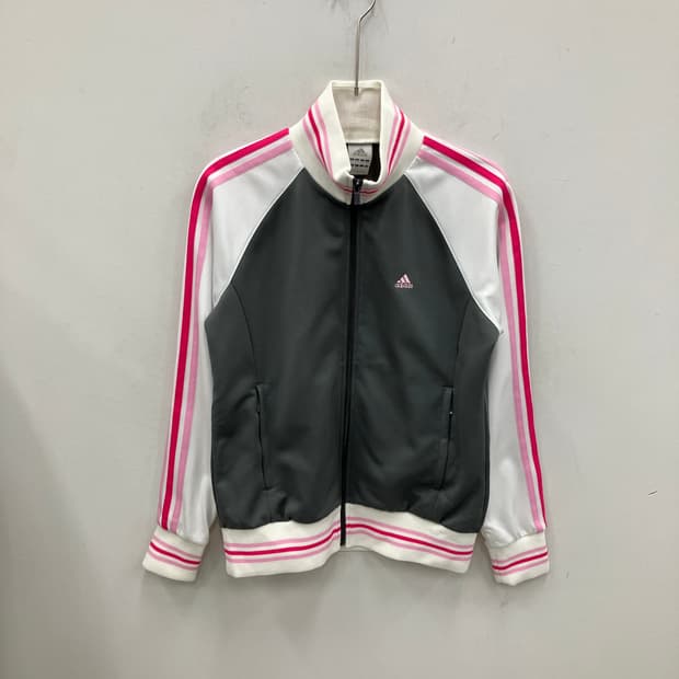 아디다스 삼선 져지 그레이/핑크