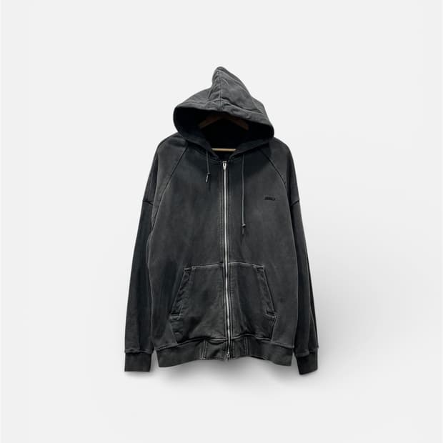 준지 juunj 가먼트다잉 그레이 워싱 후드집업 M