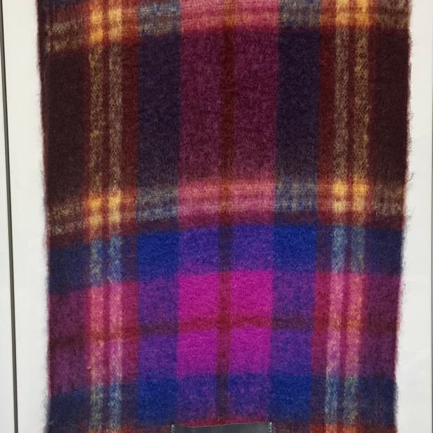 비비안웨스트우드 체크 모헤어 울 머플러 남여공용