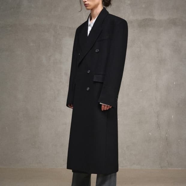 [구함] 엘무드 발렌티누스 더블코트 Feltro Black 44 사이즈