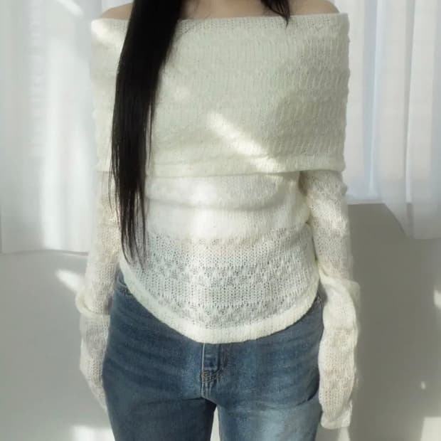 젤레나 airi off-shoulder knit 오프숄더 니트
