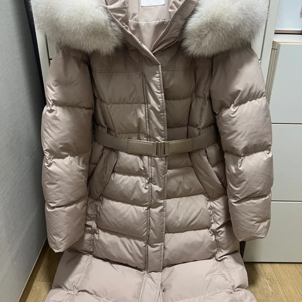 폭스퍼 구스다운 고급 롱패딩 여성패딩