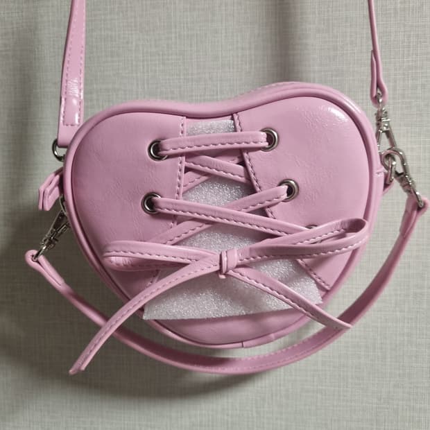 파인드카푸어 리본타이 하트백 핑크