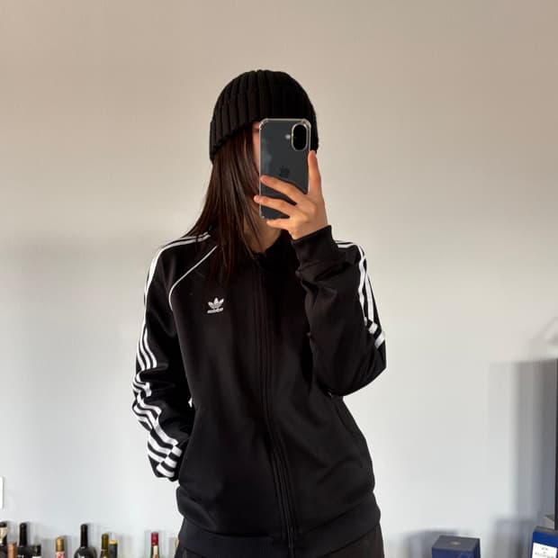 [M]아디다스 트레포일 블랙 트랙탑 져지