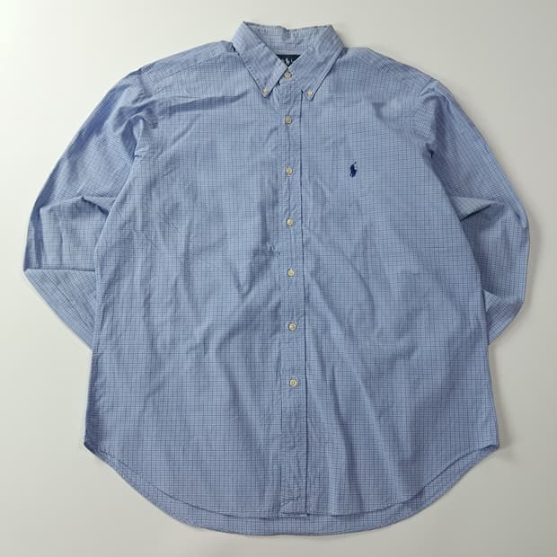 CA662 XL 폴로 클래식핏 00s 블루 멀티 체크 셔츠 남방