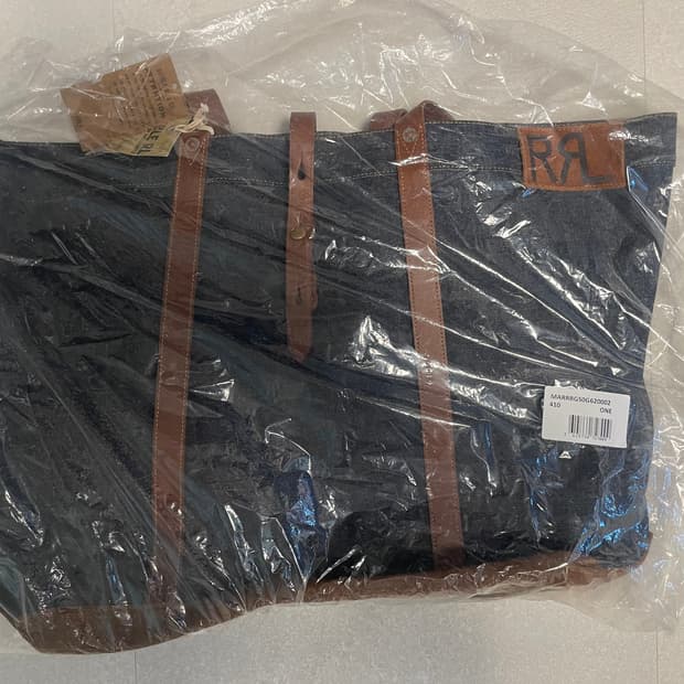 새상품) RRL(더블알엘) 레더 트림 데님 토트 인디고 판매
