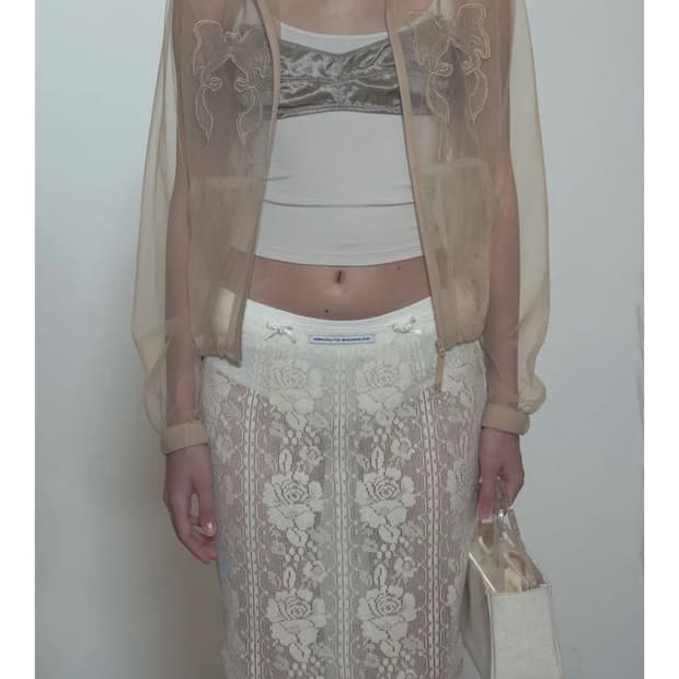 스컬프터 Mesh Sheer Zip-Up Jacket Skin