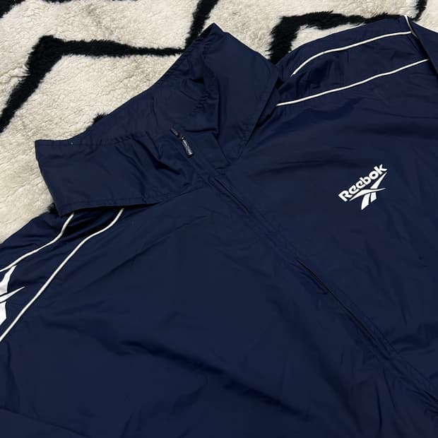 [실측2XL]리복 올드스쿨 바람막이/네이비