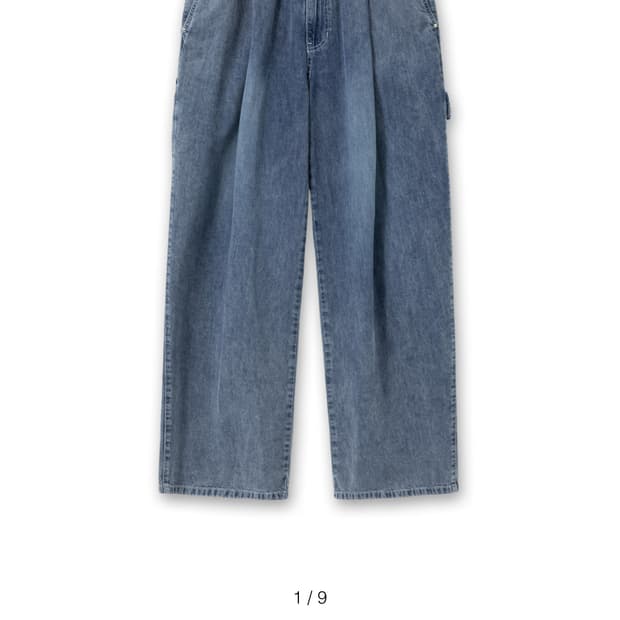 우영미 25ss 블루 원턱 밴딩팬츠 48사이즈 판매해요