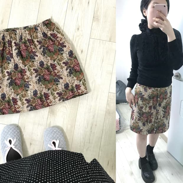 jacquard flower skirt
