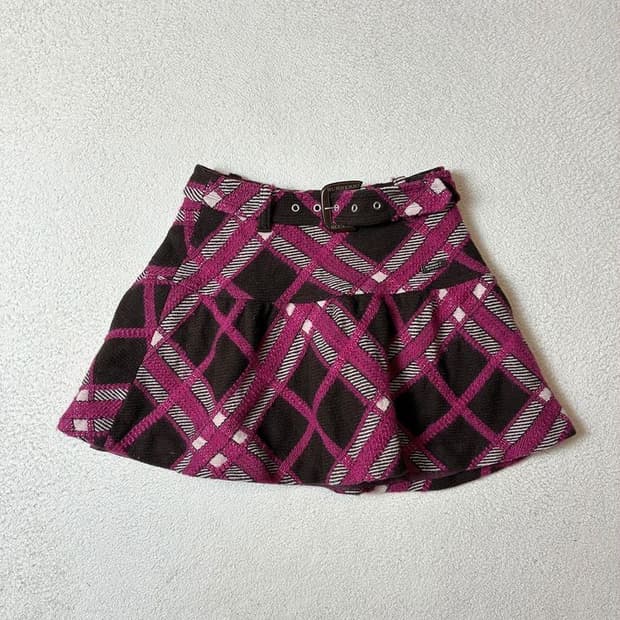 버버리 블루라벨 00's Y2K 펑크 미니 스커트 PN7734