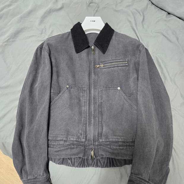 쿠어 오버 다잉 페이디드 워크 자켓 (워시드 차콜) M 블루종 점퍼