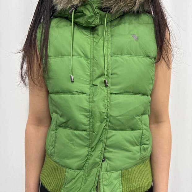 abercrombie&fitch vest hood twiway zipup