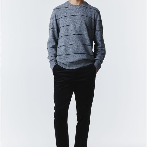 띠어리 THEORY 메리노울 스트라이프 니트 L사이즈