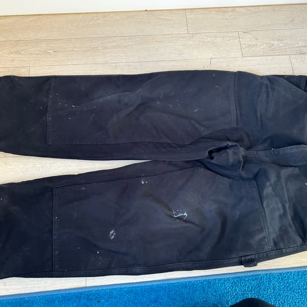 32)스투시 더블니 카펜터 캔버스 블랙