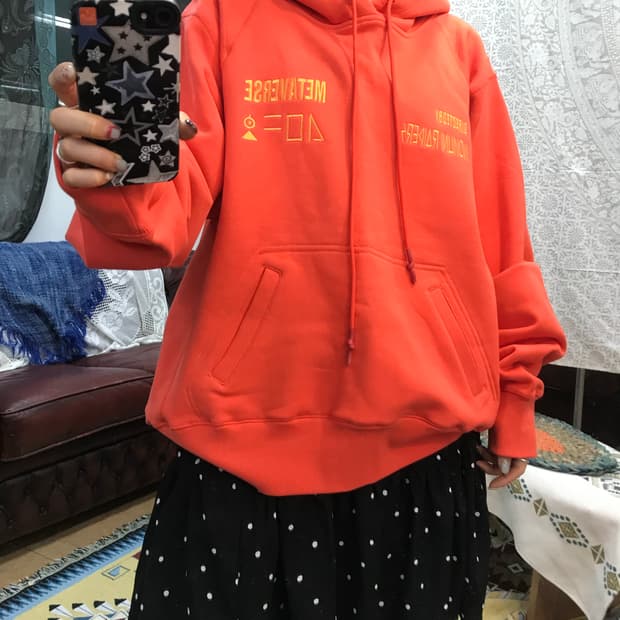 빈티지 자수 후드티 