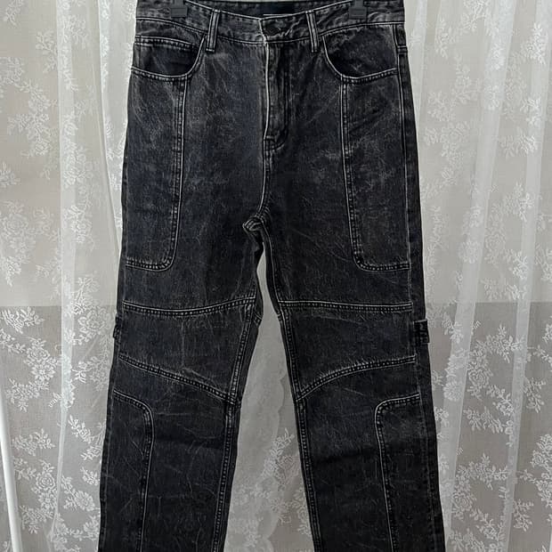 48) 메종미네드 바이커 팬츠 흑청