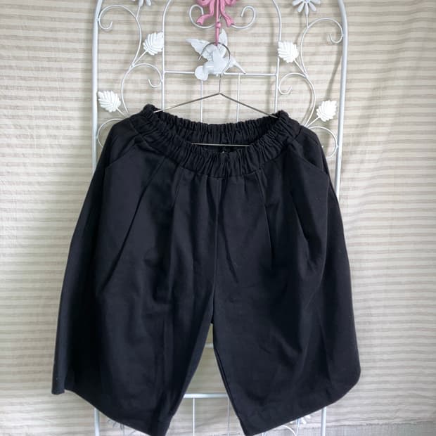 빈티지 블랙 버뮤다 팬츠 y2k 스트릿 갸루 펑키474  