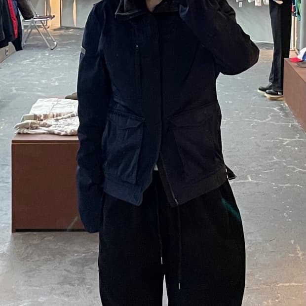 아르마니 익스체인지 네이비 하이넥 자켓 H1368