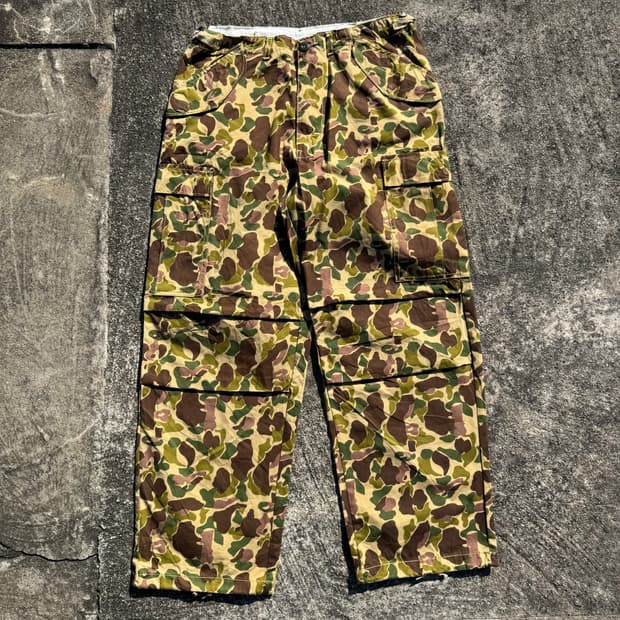[33] 빈티지 덕 헌팅 카모 패턴 카고 팬츠