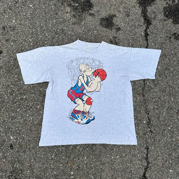 빈티지 90s 뽀빠이 반팔 티셔츠