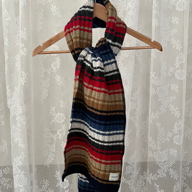 베네통 스트라이프 이태리 울 머플러