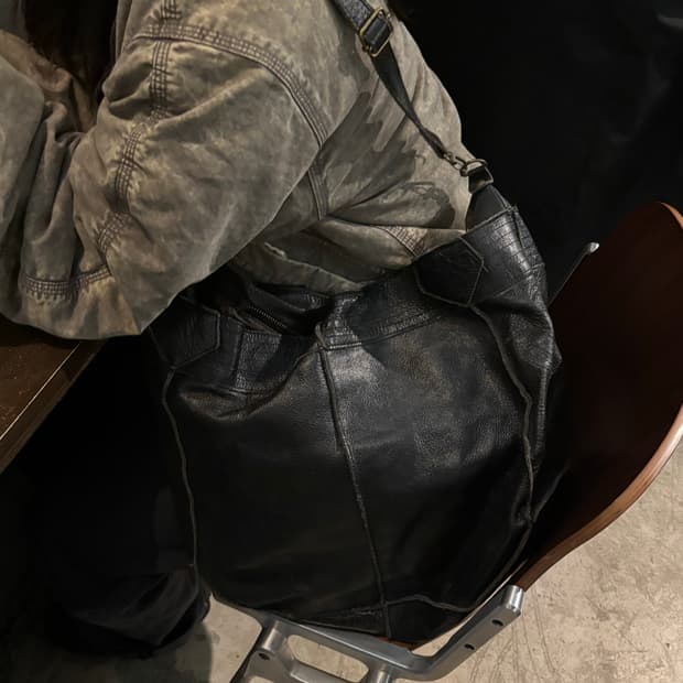 vtg cowhide big tote bag