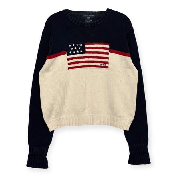 폴로 랄프로렌 성조기 니트 티셔츠