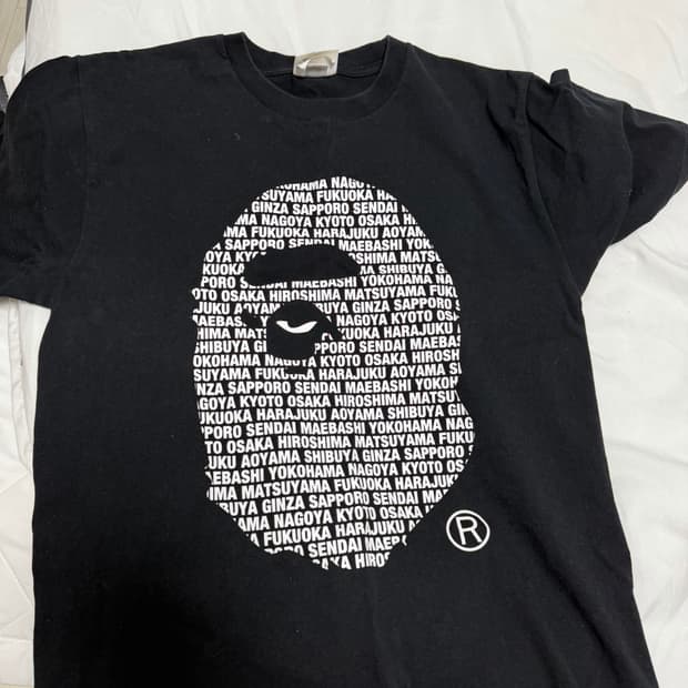 BAPE 샤크 시티 반팔 티셔츠 블랙